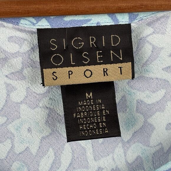 Sigrid Olsen Sport Blue Floral Shift Medium Dress Tennis Pickleball Athleisure - Picture 3 of 8